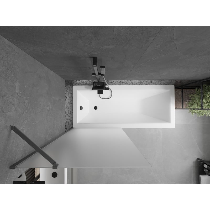 Mexen Next paroi de baignoire 1 volet 80 x 150 cm, givre, métal gun - 895-080-000-00-30-95