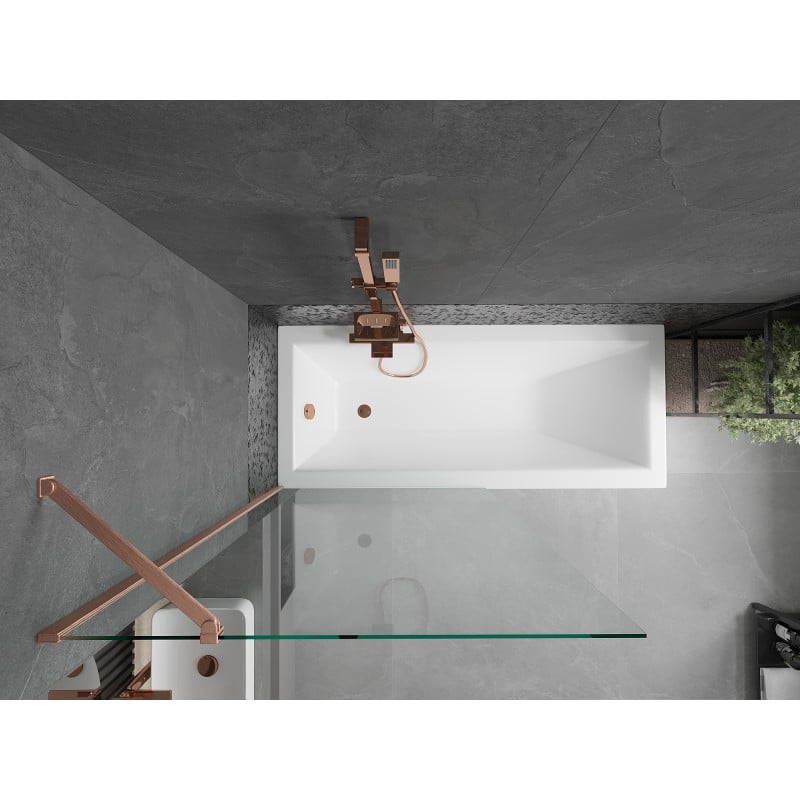 Mexen Next pare-douche 1 volet 90 x 150 cm, transparent, cuivre brossé - 895-090-000-00-00-65