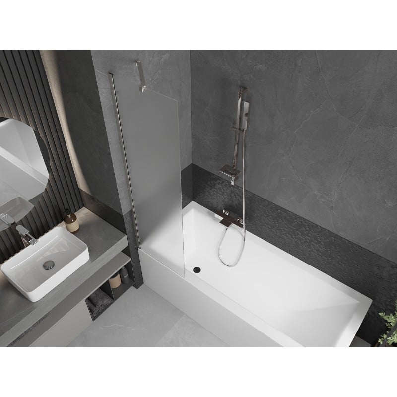 Mexen Next paroi de baignoire à 1 panneau 50 x 150 cm, givré, nickel brossé - 895-050-000-00-30-97