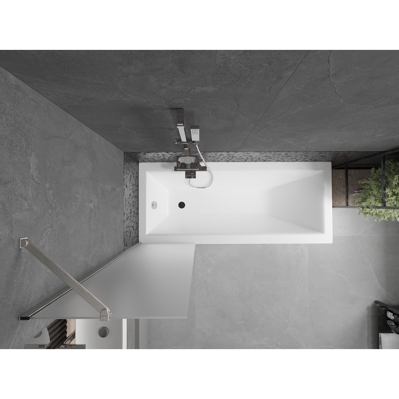 Mexen Next paroi de baignoire à 1 panneau 50 x 150 cm, givré, nickel brossé - 895-050-000-00-30-97