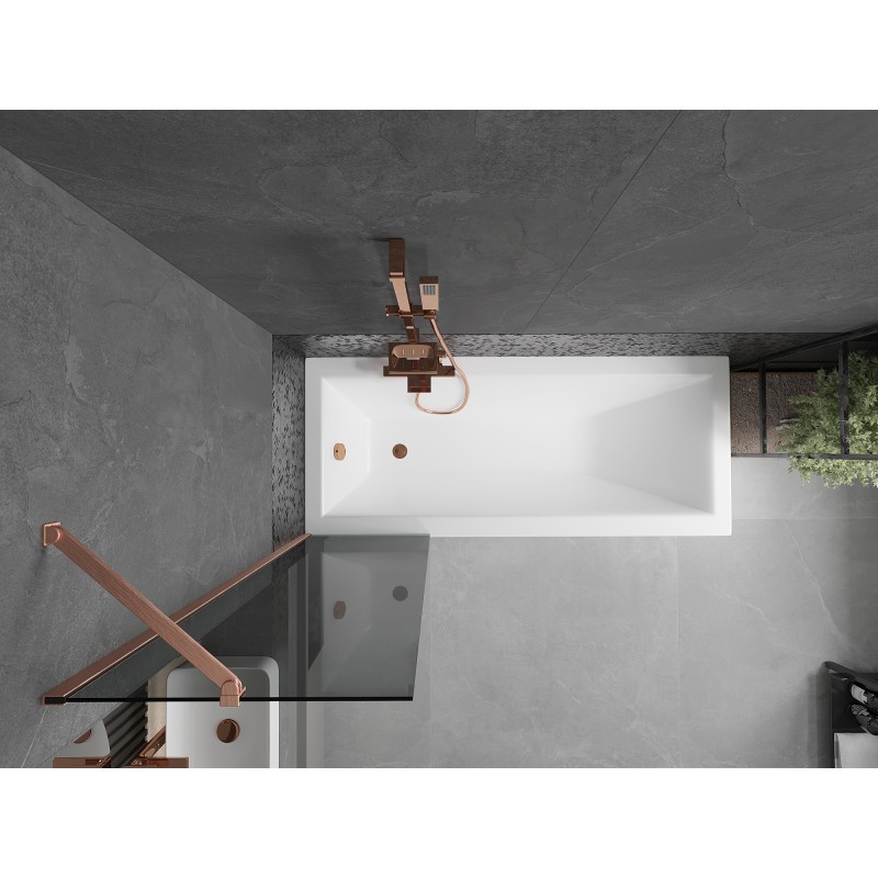 Mexen Next paroi de baignoire 1-volet 50 x 150 cm, graphite, cuivre brossé - 895-050-000-00-40-65