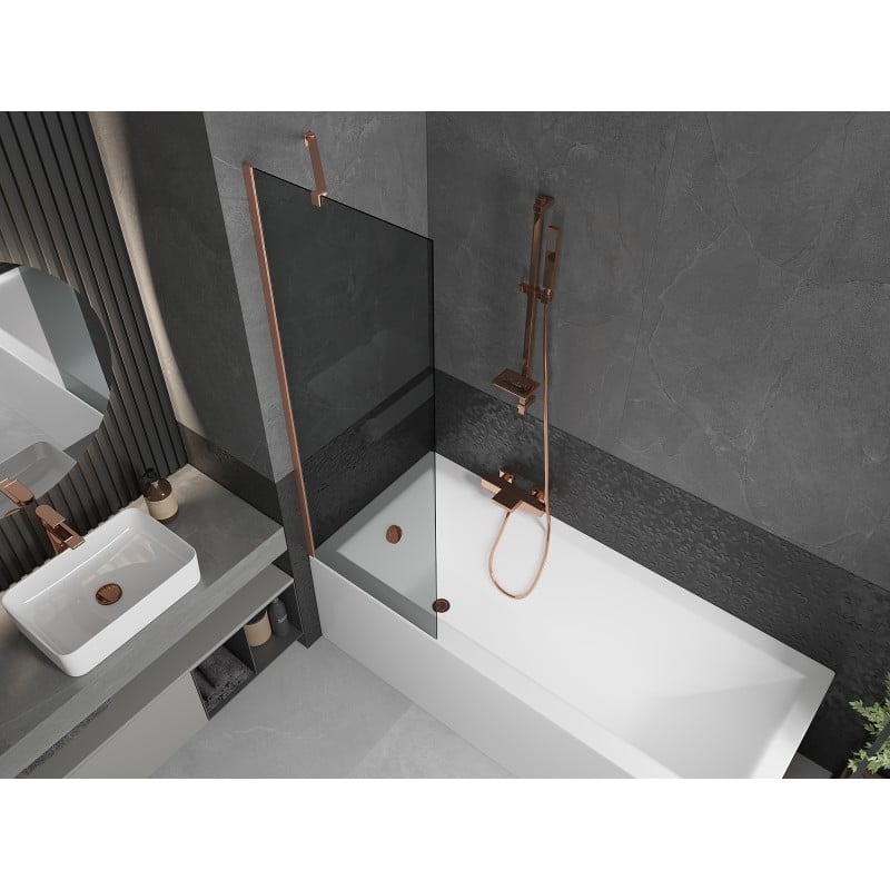 Mexen Next paroi de douche 1-volet 60 x 150 cm, graphite, cuivre brossé - 895-060-000-00-40-65