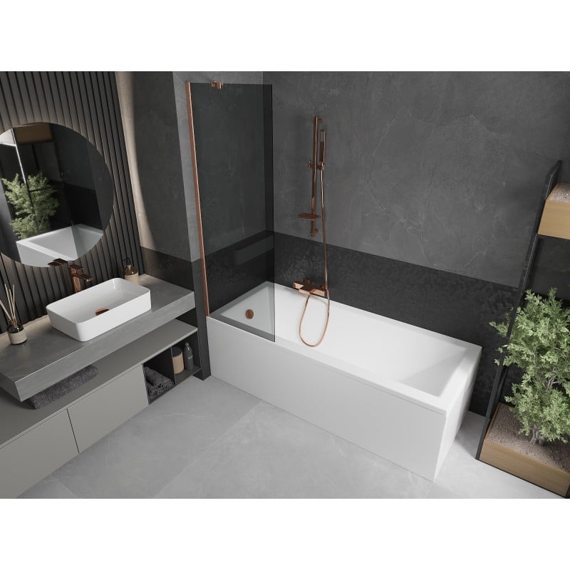 Mexen Next paroi de douche 1-volet 60 x 150 cm, graphite, cuivre brossé - 895-060-000-00-40-65