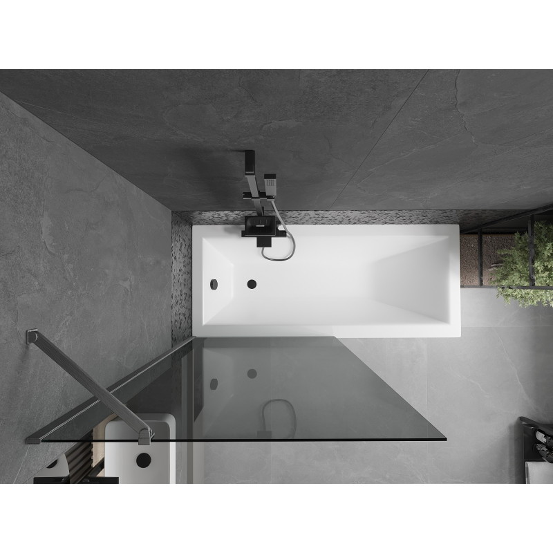 Mexen Next pare-douche 1 volet 90 x 150 cm, graphite, gris canon brossé - 895-090-000-00-40-66