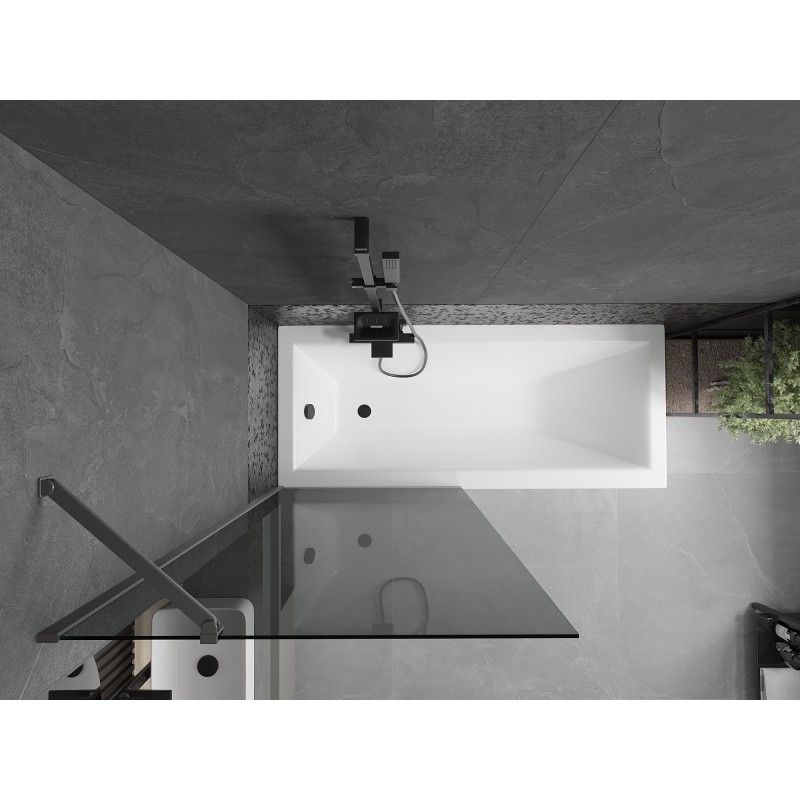 Mexen Next paroi de baignoire 1-volet 80 x 150 cm, graphite, métal canon - 895-080-000-00-40-95