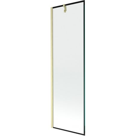 Mexen Next pare-douche 1 volet 60 x 150 cm, cadre noir, doré brossé - 895-060-000-00-70-55