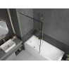 Mexen Next paroi de baignoire 1 volet 90 x 150 cm, cadre noir, or brossé - 895-090-000-00-70-55