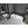 Mexen Next paroi de baignoire 1 volet 90 x 150 cm, cadre noir, or brossé - 895-090-000-00-70-55
