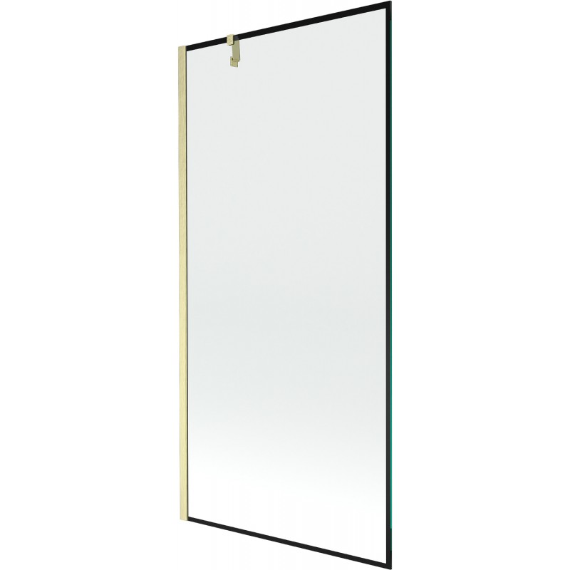 Mexen Next paroi de baignoire 1 volet 90 x 150 cm, cadre noir, or brossé - 895-090-000-00-70-55