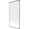 Mexen Next paroi de baignoire 1 volet 90 x 150 cm, cadre noir, or brossé - 895-090-000-00-70-55