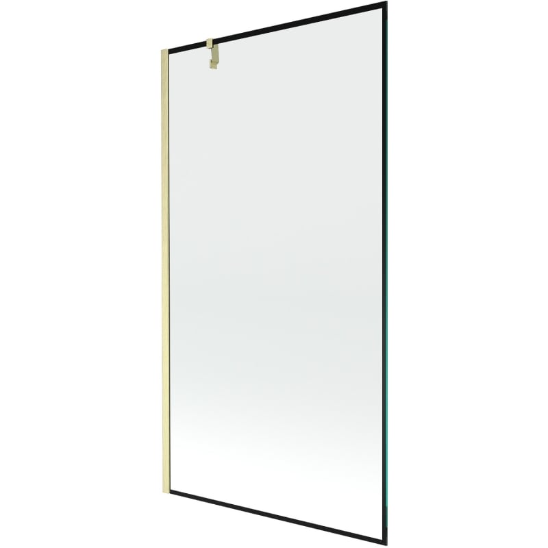 Mexen Next paroi de baignoire 1 volet 100 x 150 cm, cadre noir, or brossé - 895-100-000-00-70-55
