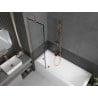 Mexen Next paroi de baignoire 1 volet 50 x 150 cm, cadre noir, cuivre brossé - 895-050-000-00-70-65