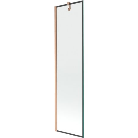 Mexen Next paroi de baignoire 1 volet 50 x 150 cm, cadre noir, cuivre brossé - 895-050-000-00-70-65