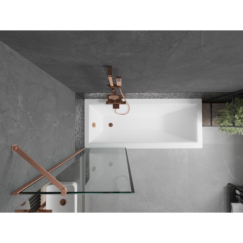 Mexen Next pare-douche 1 volet 60 x 150 cm, cadre noir, cuivre brossé - 895-060-000-00-70-65