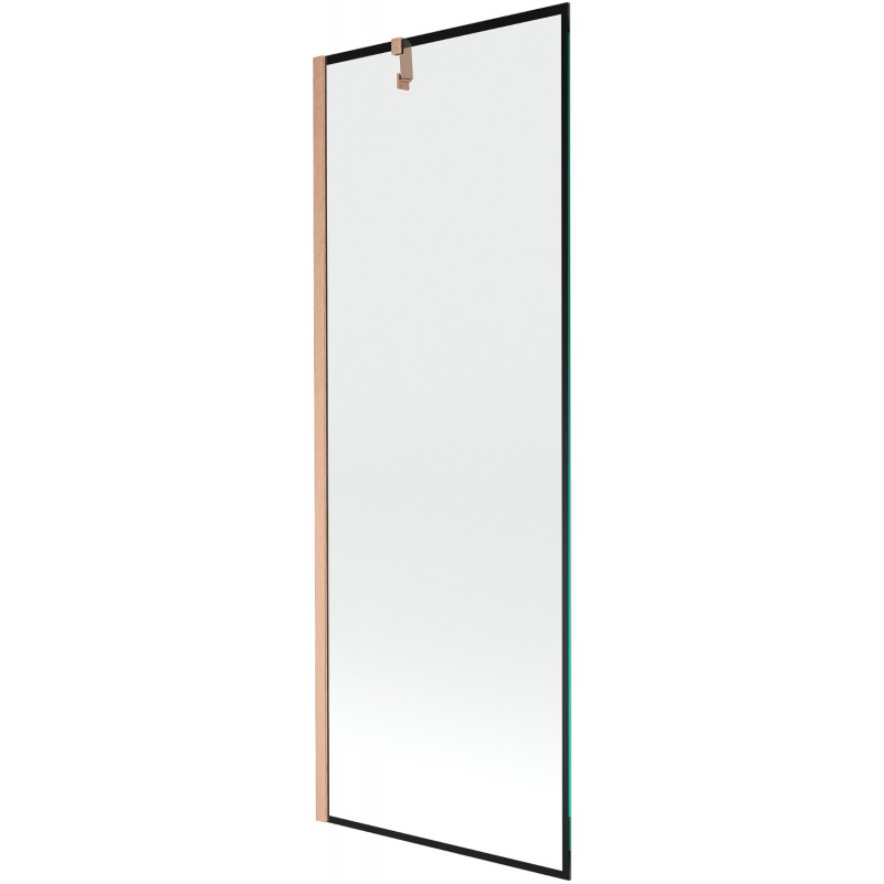 Mexen Next paroi de douche 1 volet 70 x 150 cm, cadre noir, cuivre brossé - 895-070-000-00-70-65
