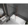 Mexen Next paroi de baignoire 1-volet 80 x 150 cm, cadre noir, cuivre brossé - 895-080-000-00-70-65