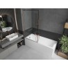 Mexen Next paroi de baignoire à 1 volet 90 x 150 cm, cadre noir, cuivre brossé - 895-090-000-00-70-65
