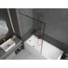 Mexen Next paroi de douche à un battant 100 x 150 cm, cadre noir, cuivre brossé - 895-100-000-00-70-65