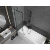 Mexen Next paroi de baignoire à 1 panneau 50 x 150 cm, cadre noir, gris canon brossé - 895-050-000-00-70-66