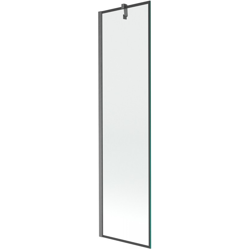 Mexen Next paroi de baignoire à 1 panneau 50 x 150 cm, cadre noir, gris canon brossé - 895-050-000-00-70-66