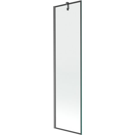 Mexen Next paroi de baignoire à 1 panneau 50 x 150 cm, cadre noir, gris canon brossé - 895-050-000-00-70-66