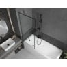 Mexen Next paroi de baignoire 1-volet 70 x 150 cm, cadre noir, gris canon brossé - 895-070-000-00-70-66