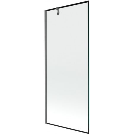 Mexen Next paravent de baignoire à 1 panneau 80 x 150 cm, cadre noir, gun gray brossé - 895-080-000-00-70-66