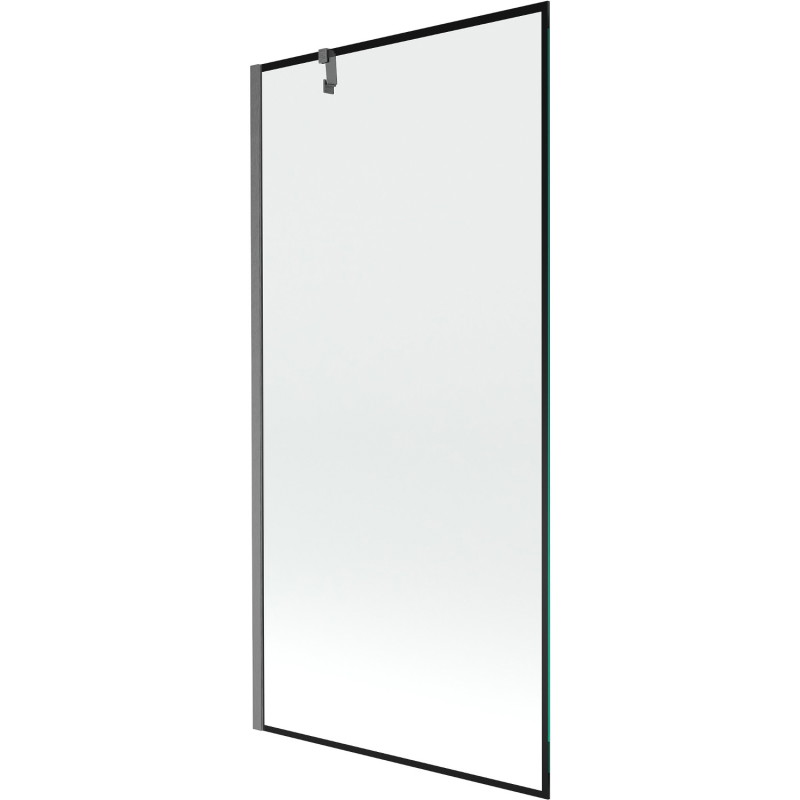 Mexen Next paroi de baignoire à 1 volet 90 x 150 cm, cadre noir, finition gris fusil brossé - 895-090-000-00-70-66
