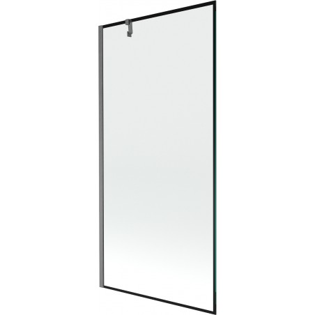 Mexen Next paroi de baignoire à 1 volet 90 x 150 cm, cadre noir, finition gris fusil brossé - 895-090-000-00-70-66