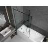 Mexen Next paroi de baignoire à 1 volet 100 x 150 cm, cadre noir, gris canon brossé - 895-100-000-00-70-66