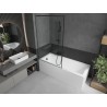 Mexen Next paroi de baignoire à 1 volet 100 x 150 cm, cadre noir, gris canon brossé - 895-100-000-00-70-66