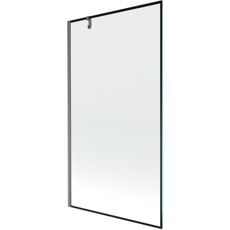 Mexen Next paroi de baignoire à 1 volet 100 x 150 cm, cadre noir, gris canon brossé - 895-100-000-00-70-66