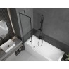 Mexen Next paroi de baignoire à 1 vantail 50 x 150 cm, cadre noir, gun metal - 895-050-000-00-70-95