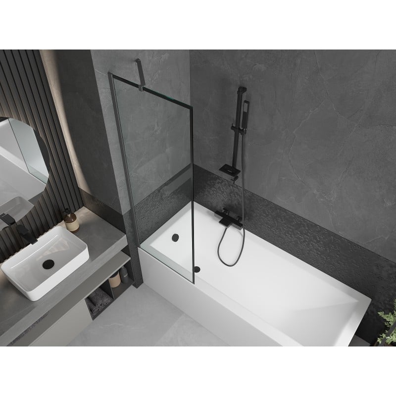 Mexen Next pare-douche à 1 volet 60 x 150 cm, cadre noir, métal canon - 895-060-000-00-70-95