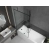 Mexen Next paroi de baignoire 1 panneau 90 x 150 cm, cadre noir, métal canon - 895-090-000-00-70-95