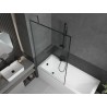 Mexen Next paroi de baignoire 1 volet 100 x 150 cm, cadre noir, métal canon - 895-100-000-00-70-95