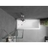 Mexen Next paroi de baignoire à 1 vantail 50 x 150 cm, cadre noir, nickel brossé - 895-050-000-00-70-97