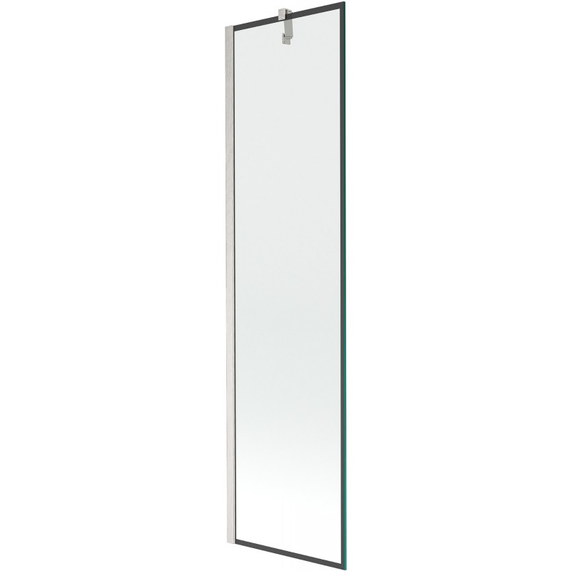 Mexen Next paroi de baignoire à 1 vantail 50 x 150 cm, cadre noir, nickel brossé - 895-050-000-00-70-97