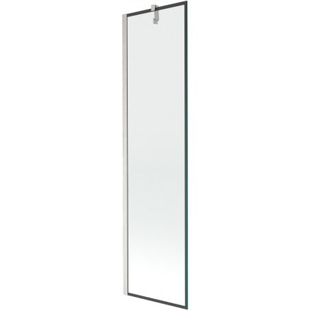 Mexen Next paroi de baignoire à 1 vantail 50 x 150 cm, cadre noir, nickel brossé - 895-050-000-00-70-97