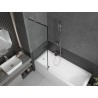 Mexen Next pare-douche de baignoire 1 volet 60 x 150 cm, cadre noir, nickel brossé - 895-060-000-00-70-97