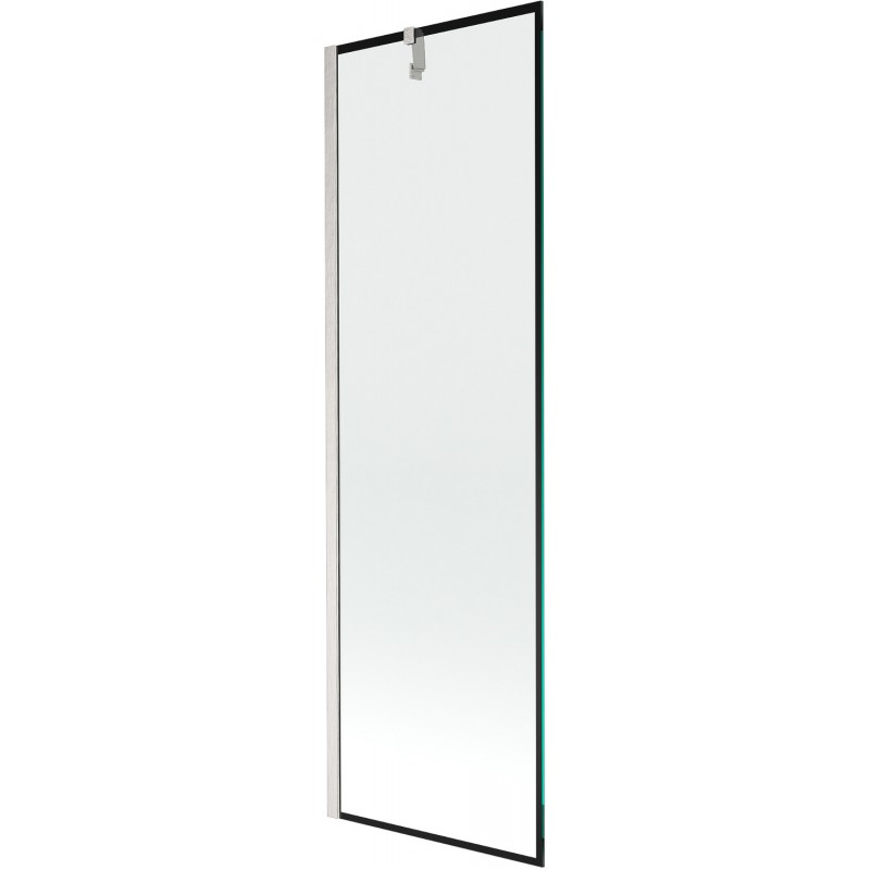 Mexen Next pare-douche de baignoire 1 volet 60 x 150 cm, cadre noir, nickel brossé - 895-060-000-00-70-97