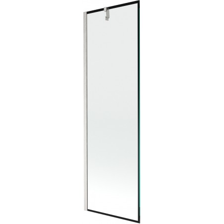 Mexen Next pare-douche de baignoire 1 volet 60 x 150 cm, cadre noir, nickel brossé - 895-060-000-00-70-97