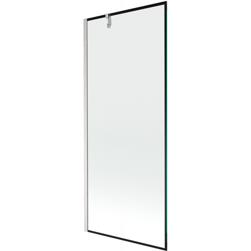 Paroi de baignoire Mexen Next 1-volet 80 x 150 cm, motif noir, nickel brossé - 895-080-000-00-70-97