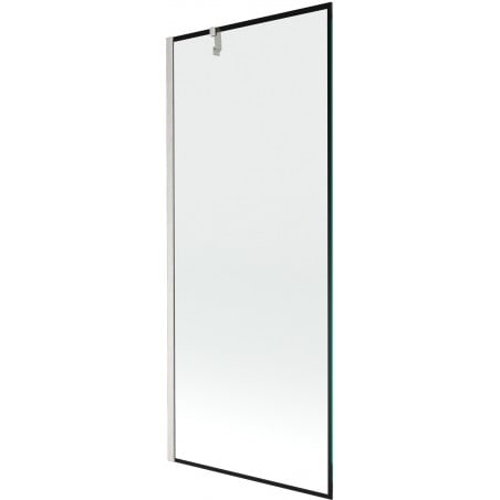 Mexen Next paroi de baignoire 1 volet 80 x 150 cm, cadre noir, nickel brossé - 895-080-000-00-70-97