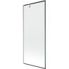 Mexen Next paroi de baignoire 1 volet 80 x 150 cm, cadre noir, nickel brossé - 895-080-000-00-70-97