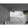Mexen Next paroi de baignoire 1-volet 90 x 150 cm, cadre noir, nickel brossé - 895-090-000-00-70-97