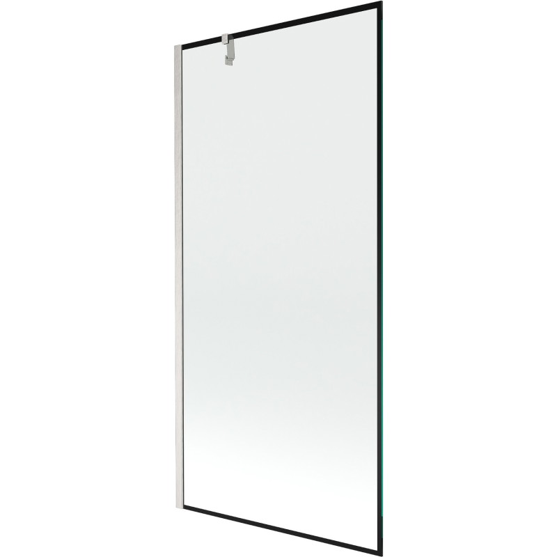 Mexen Next paroi de baignoire 1-volet 90 x 150 cm, cadre noir, nickel brossé - 895-090-000-00-70-97