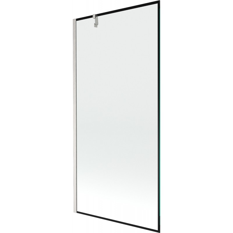 Paroi de bain Mexen Next 1 volet 90 x 150 cm, motif noir, nickel brossé - 895-090-000-00-70-97