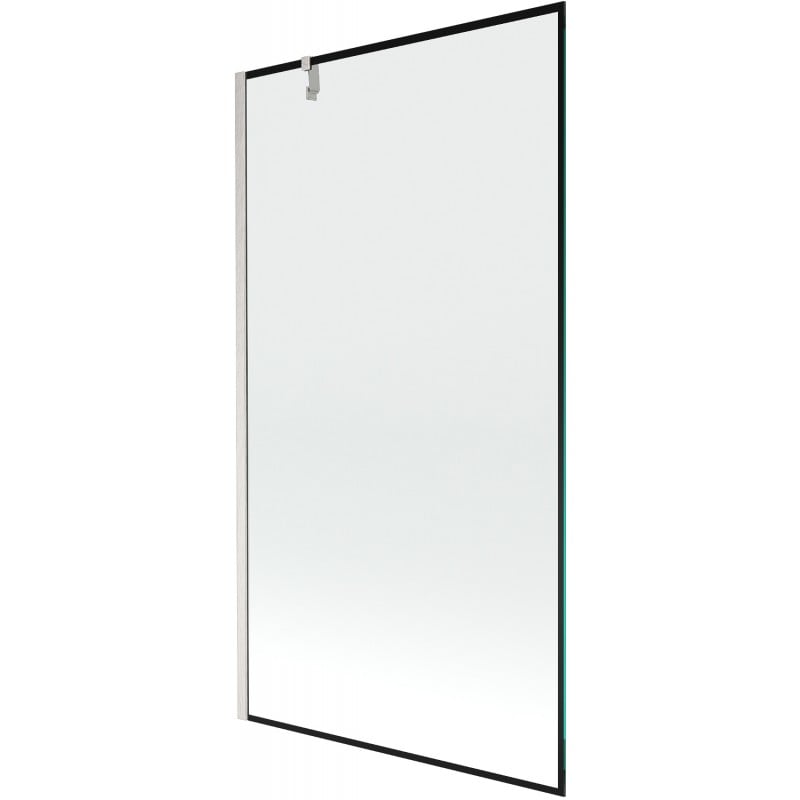 Mexen Next paroi de baignoire à 1 volet 100 x 150 cm, cadre noir, nickel brossé - 895-100-000-00-70-97