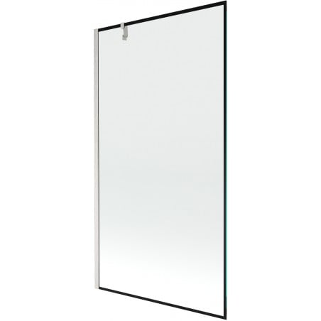Mexen Next paroi de baignoire à 1 volet 100 x 150 cm, cadre noir, nickel brossé - 895-100-000-00-70-97